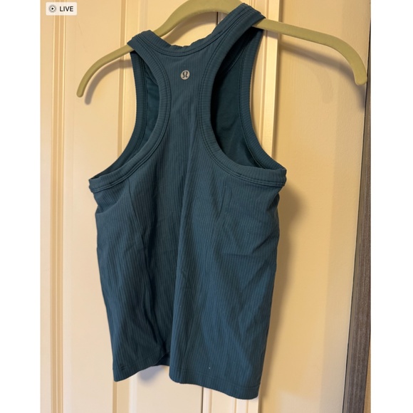 Lululemon Ribbed Nulu Racerback Yoga Tank Top  Size 4 in Green Jasper - Picture 3 of 7